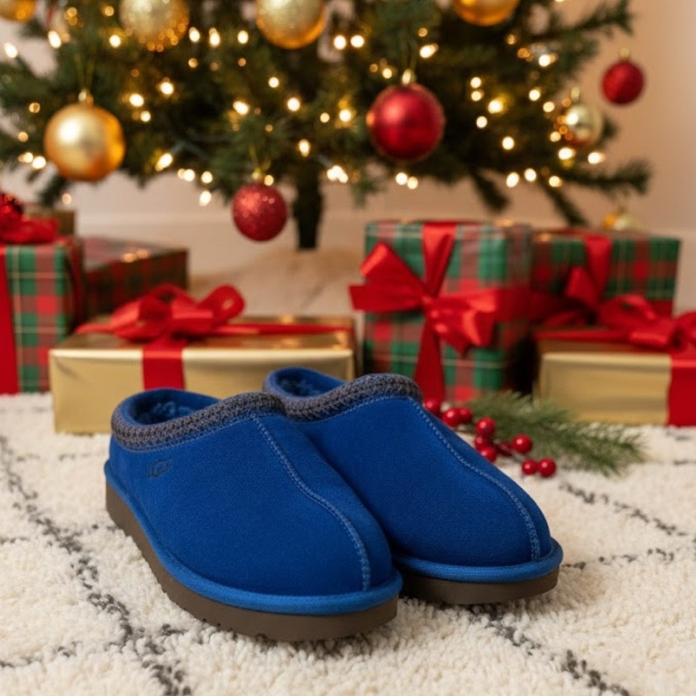 UGG Vibrant Blue Suede Slippers woman 10 men 8.5